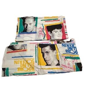 New Kids On The Block NKOTB Full Fitted Sheet Flat Sheet Set 1990 Rock Express